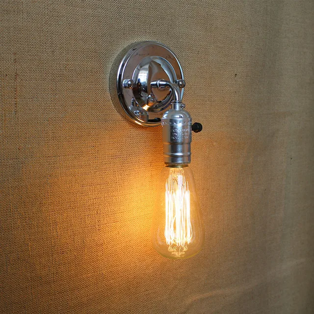 Wall Light Fixtures With Pull Chains Tyres2c Pull Chain Modern Vintage Loft Adjule E27 Chrome Metal Wall