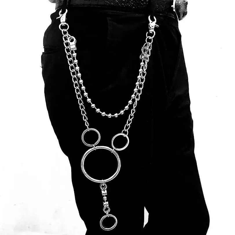 40cm Bead Chain Chain Three Spell Metal Pants Chain Rock Punk Trousers Fashion Pants Key Ring Ring Key Ring Hip Hop Accessories Buckles Hooks Aliexpress