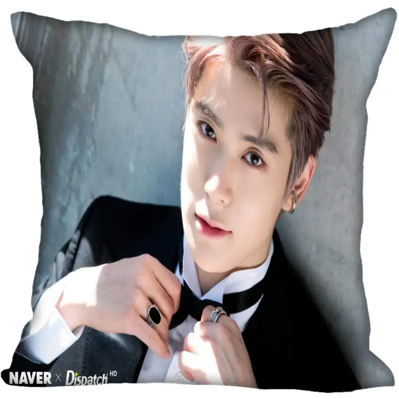 Пользовательские Kpop NCT JaeHyun Печатных Квадратных шелковые наволочки 40x40 см, 35x35 см одна сторона атласная наволочка индивидуальный логотип