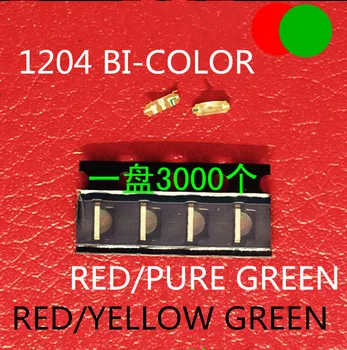 

1000pcs 1204 1206 Side SMD LED Red Green Bicolor Side Emitting Led High brightness emitting tube 1206 LED RED/YG COMMON ANODE
