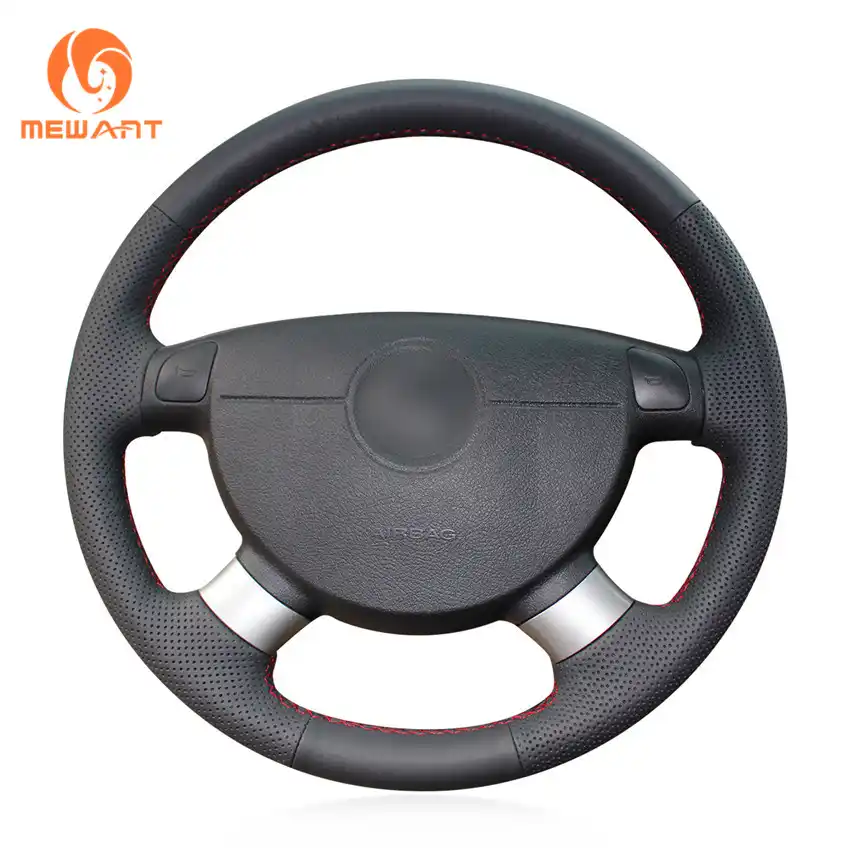 Черный чехол на руль из искусственной кожи для Chevrolet Lova 2006-2010 Chevrolet Aveo Buick Excelle Daewoo Gentra 2013-2015 - изображение