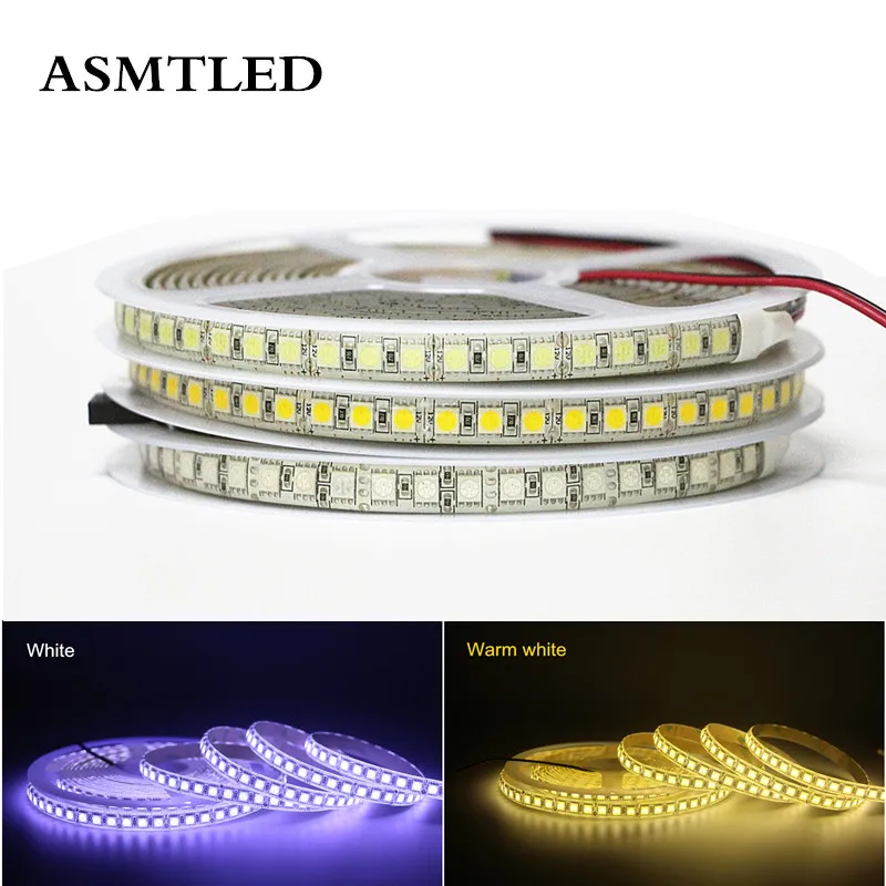 5 м/лот DC12V Светодиодная лента 5050 RGB/белый/теплый белый гибкая 120 светодиодов/м м 600
