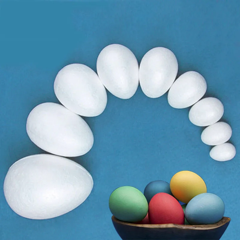 12 Pcs 5CM Easter Eggs Polystyrene Styrofoam Foam Ball Oval White Craft For Children's DIY