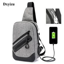 Мужские нагрудные сумки с зарядкой через usb, Повседневная сумка через плечо, мужская деловая сумка-слинг, Большая вместительная сумка-мессенджер на плечо