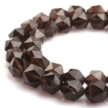 Lii Ji граненые бусины из натурального камня дымчатого кварца 5x6-7x8-8x10 мм 39 см DIY для изготовления ювелирных изделий браслет ожерелье