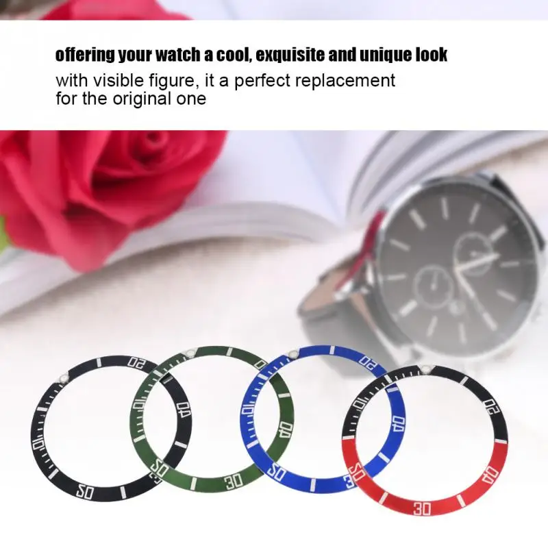 

4 Colors 37.5mm Watch Wristwatch Plastic Material Loop Bezel Insert Ring Replacement Part in Repair Tools and Kit Jewelry Bezel