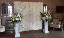 2.4M x 2.4M Ivory Wedding Flower Wall flower backdrop wedding stage decoration including flowers and pipe stand
