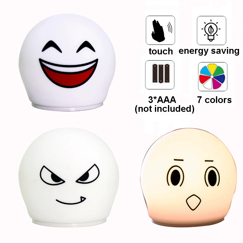 

Round Bubble Shape Night Light 7 Color Change Silicone Baby Kids Bedroom Bedside LED Lamp Touch Sensor Light Home Decor For Kids