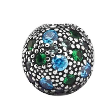 Подходит для браслетов Pandora космические звёзды, клипсы с разноцветными CZ стерлингового серебра 925 пробы-ювелирные изделия бусины
