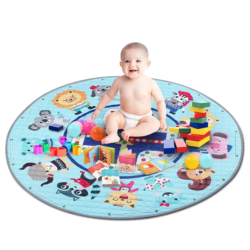 

Cartoon Round Baby Playmat Nursery Rug Crawling Mat Teepee Floor Mats Soft Play Rugs Creeping Children Room Decorative Carpet
