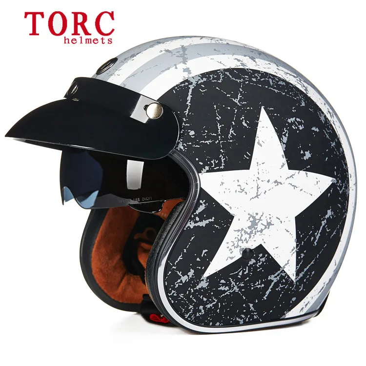 Torc 3/4 open face vintage scotter jet motorcycle helmet motocross capacete cascos moto retro casque casco para motocross vespa Torc 3/4 open face vintage scotter jet motorcycle helmet motocross capacete cascos moto retro casque casco para motocross vespa
