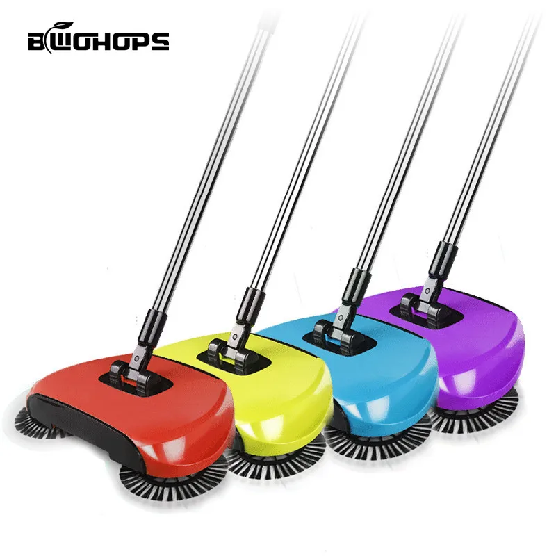 Magic Broom Automatic Spin Sweeper 3 in 1 Sweeping Brush  Duster & Dustpan Green 