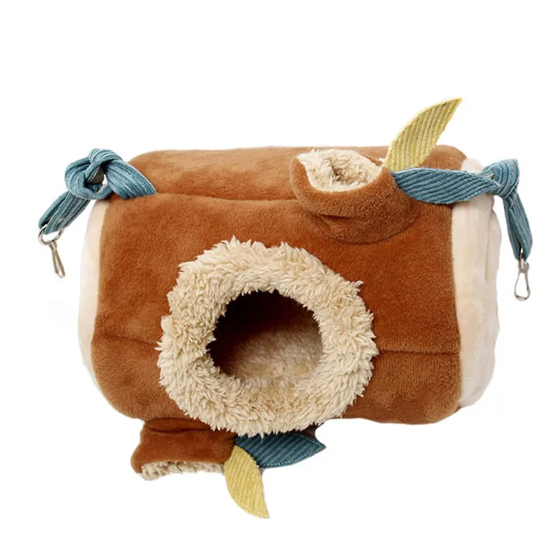  Plush Stump Hamster Tunnel Hammock Hanging Nest Soft House Bed Cage For Mini Animal Small Pet Mice 