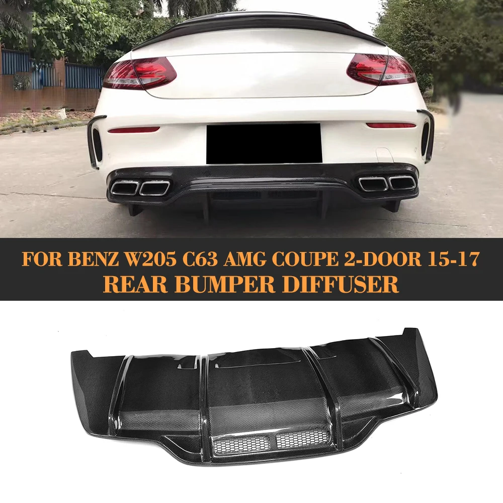 Carbon Fiber Car Rear Bumper Extension Lip Diffuser for Mercedes Benz C Class W205 C205 Coupe Only 15-17 C63 AMG S C300 | Автомобили и