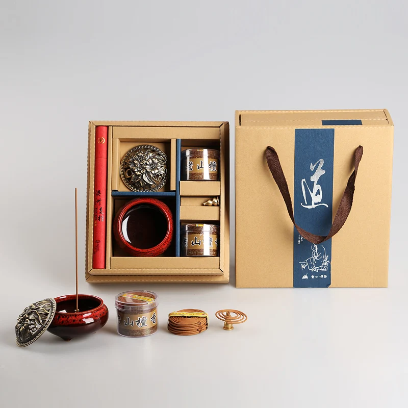 Chinese Celadon Incense Burner Ceramic Buddha Antique Copper Incense Censer Cover Disc