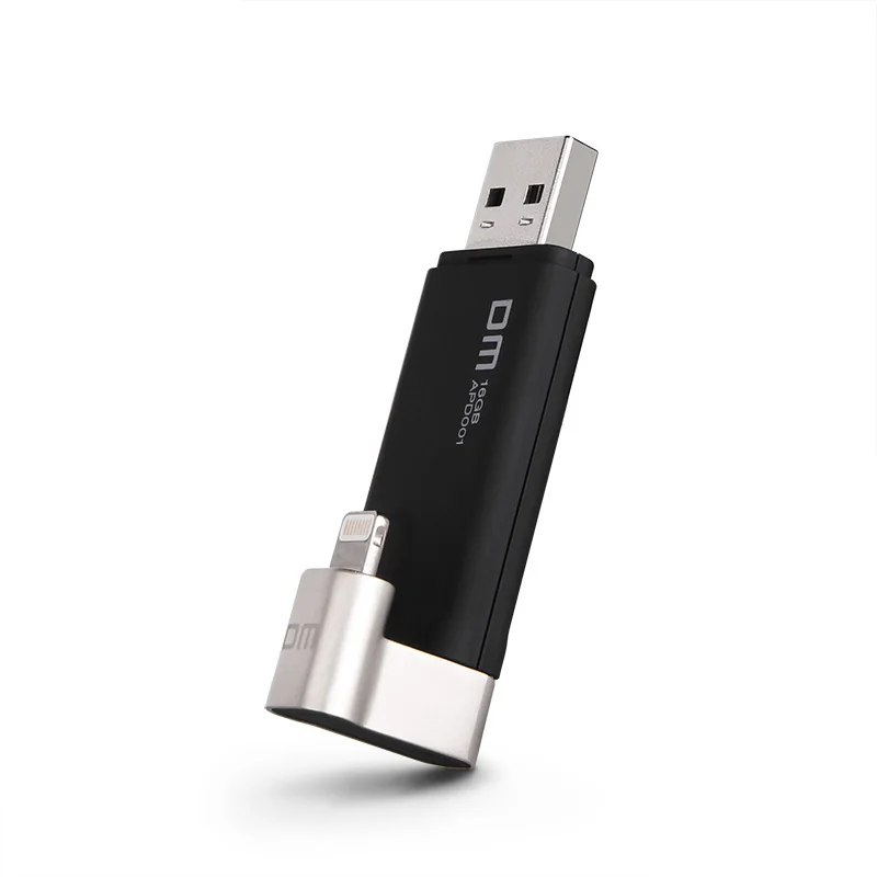 DM APD001 USB Flash Drive 16GB For iPhone 8 7 Plus Lightning to Metal Pen Drive U Disk for MFi iOS10 memory stick dm wfd020 16gb u disk usb3 0 white