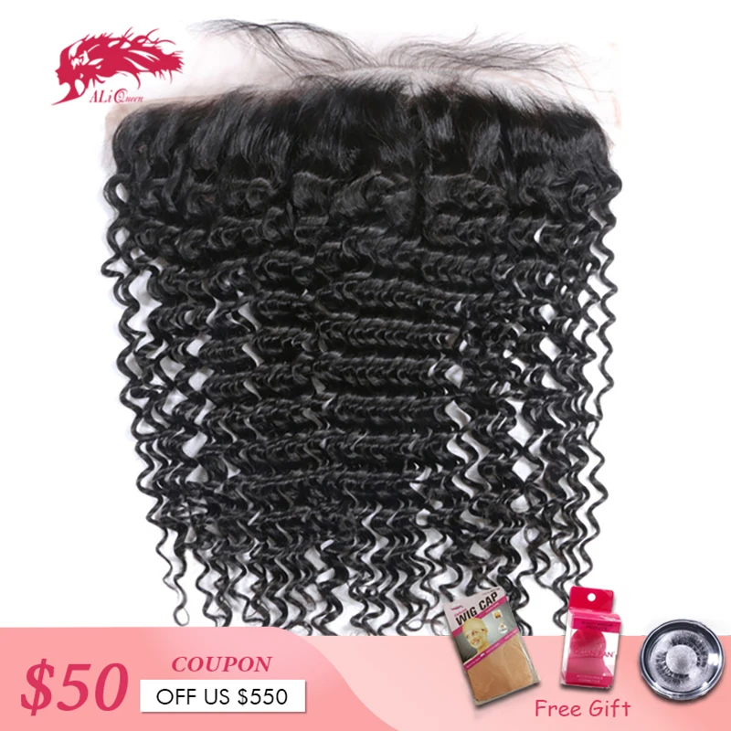 Ali Queen Hair Products Deep Wave Virgin Brazilian Hair Natural Color 8\