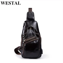 WESTAL из натуральной кожи сумка мужская сумки на плечо мужской ремень сумки кожа Повседневное Ил карман на молнии Кроссбоди для мужчин 8123