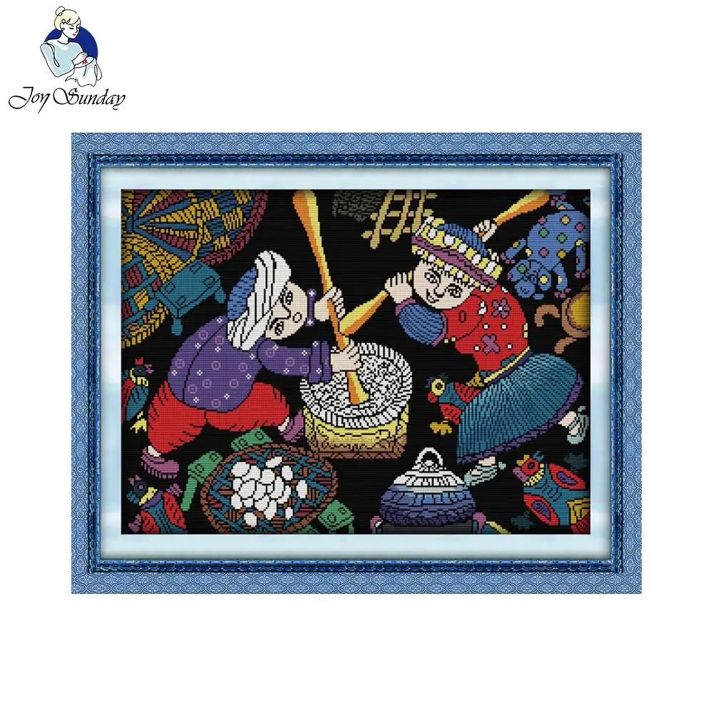 

Joy sunday figure style Agritainment embellished counted cross stitch kits for beginner kits