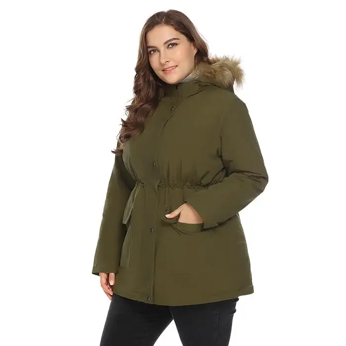 IN'VOLAND Женская куртка пальто размера плюс L-4XL Повседневная теплая зимняя однотонная флисовая с капюшоном утолщенная пуховая куртка Верхняя одежда женские пальто