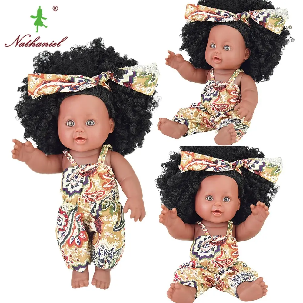 Африканские черные 12 дюймовые куклы для девочек reborn baby boneca corpo inteiro de silicone reborn baby doll реалистичные дети - Цвет: 06