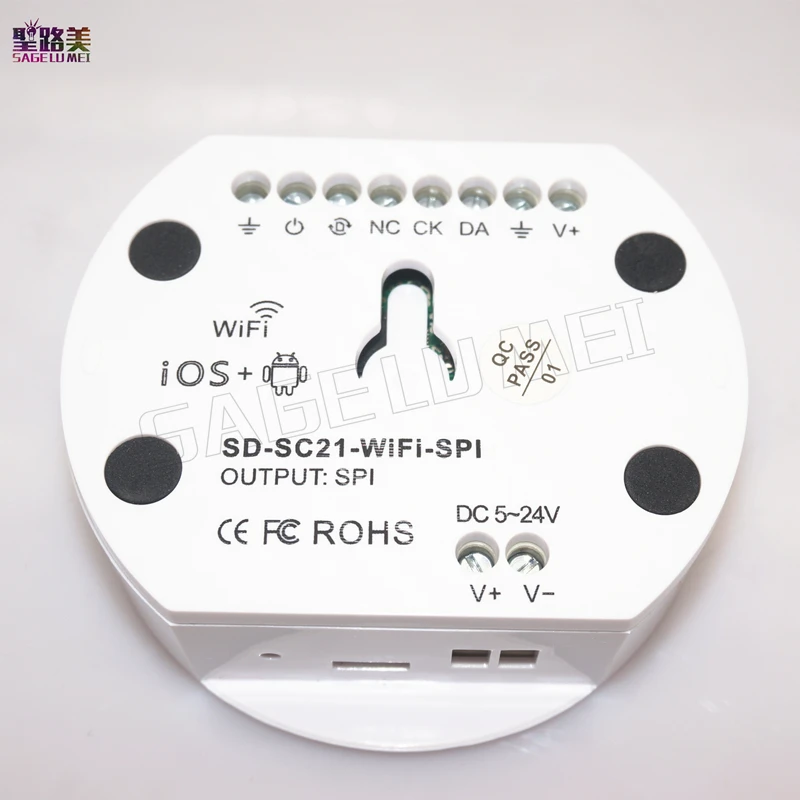 DC5V-24V Wi-Fi SPI dmx пиксель rgb led полосы контроллером Поддержка WS2811 WS2812B TM1809 TM1812 LPD6803 WS2801