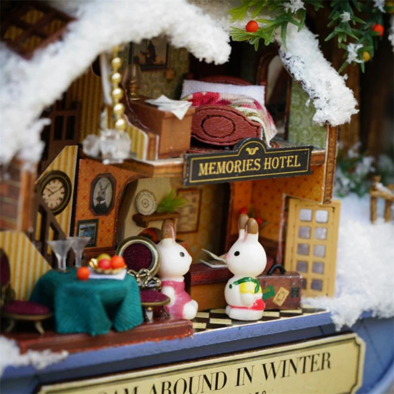 DIY Miniature 3D Doll House Dollhouse Kit for Box Theatre Trilogy Green Forest Wear-resistant Creative hot sale C0418#30        02