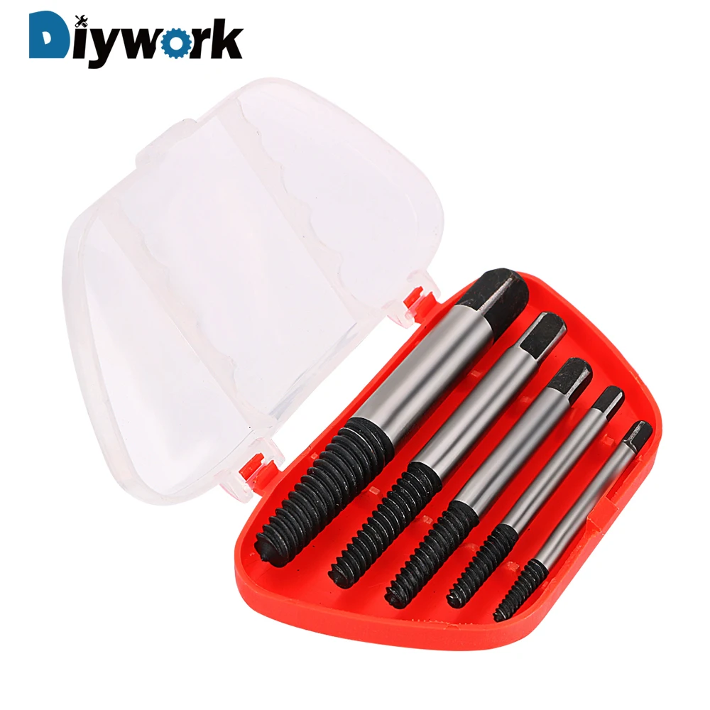 

DIYWORK 5 Pcs/set Broken Bolt Remover Drill Bit Set Convenience Practical Tools Screw Extractor Set Damaged Screw Extractor