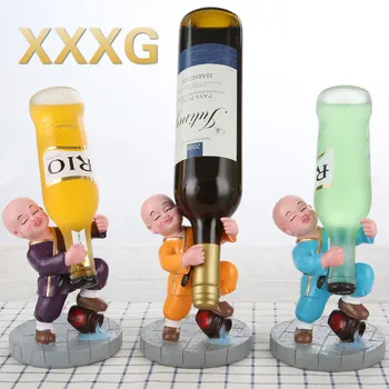 

XXXG// creative monk Wine wine ornaments Home Furnishing novice wine rack cabinet decoration craft jewelry