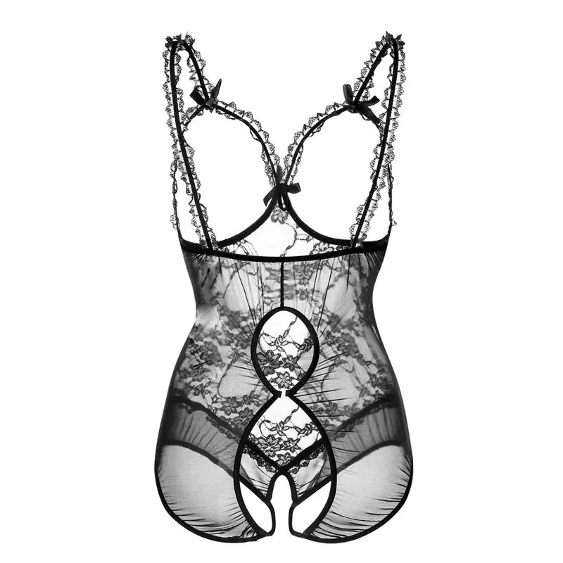 Plus Size S M L XL 2XL 3XL 4XL Open Bra Open Crotch Women Lace Sexy Lingerie Hot Transparent Babydoll Dress Erotic Costumes