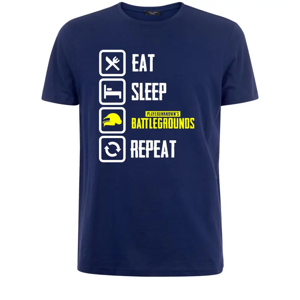 Unknown battlegrounds pubg Eat Sleep Repeat gamer playersunknown футболка новые футболки Забавные топы