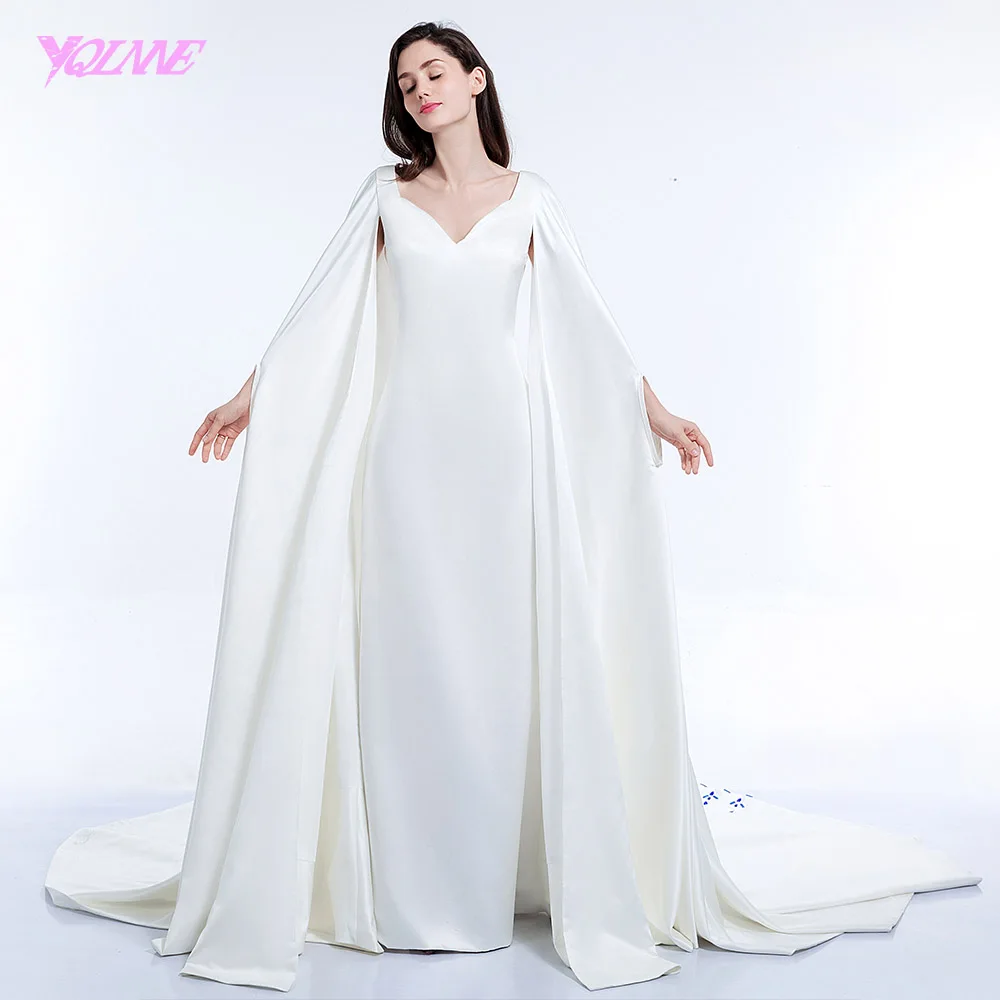 

YQLNNE 2018 Arabic Prom Dresses Long Evening Gown Satin Runway Fashion Dress