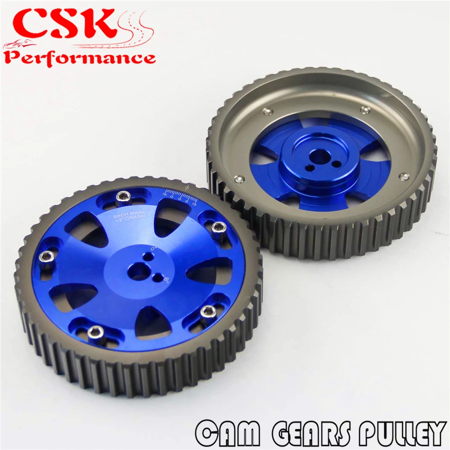 2Pcs Cam Gear Pulley Kit Fit For Mitsubishi Lancer EVO 1 9 ECLIPSE DSM