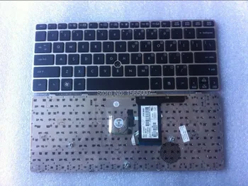

original laptop US keyboard for HP EliteBook 2560P 2570P US KEYBOARD with silver frame with fingers 638512-001