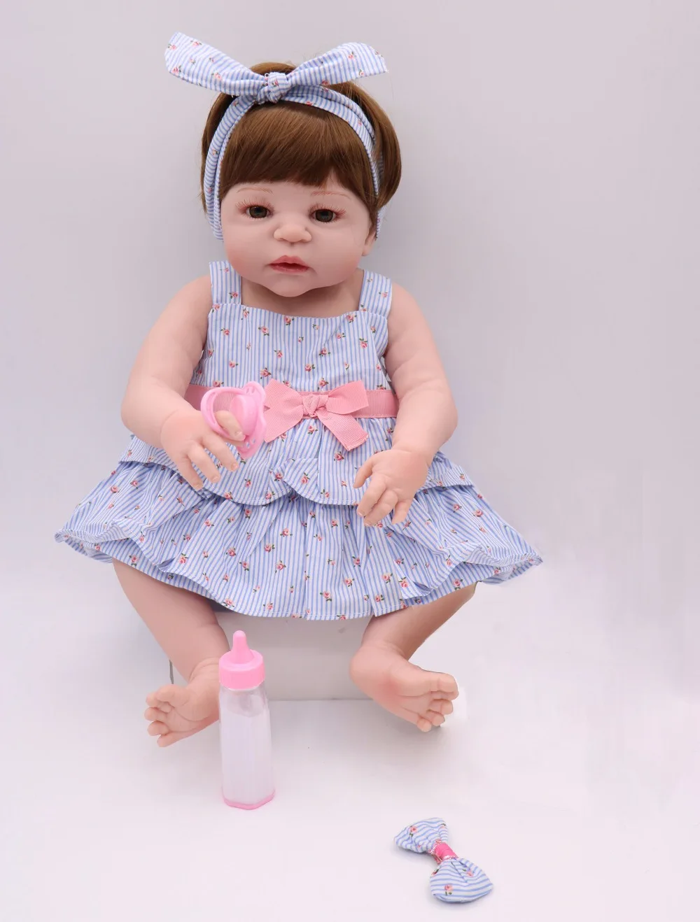 56 см настоящие реалистичные куклы Reborn Baby, белая кожа, куклы для младенцев, полное виниловое тело, такая милая модель для девочек, кукла для