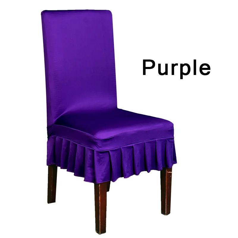 1 шт Белый Универсальный Эластичный лайкровый декоративный стул Чехлы для свадьбы банкета вечерние дома отеля столовой - Цвет: Purple