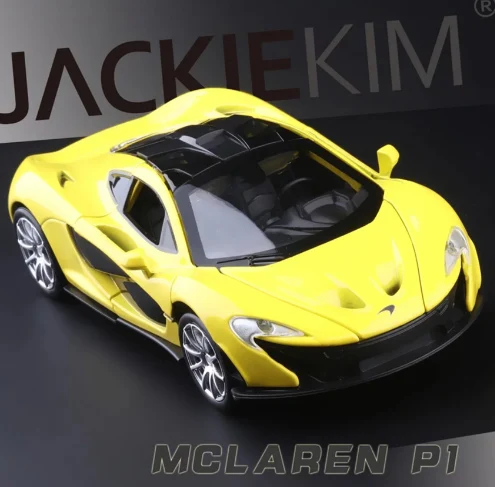 Новинка 1:32 mlaren P1, автомобильная модель автомобиля из металлического сплава, игрушечная музыкальная мигающая машина для мальчика, подарки, игрушки - Цвет: Цвет: желтый