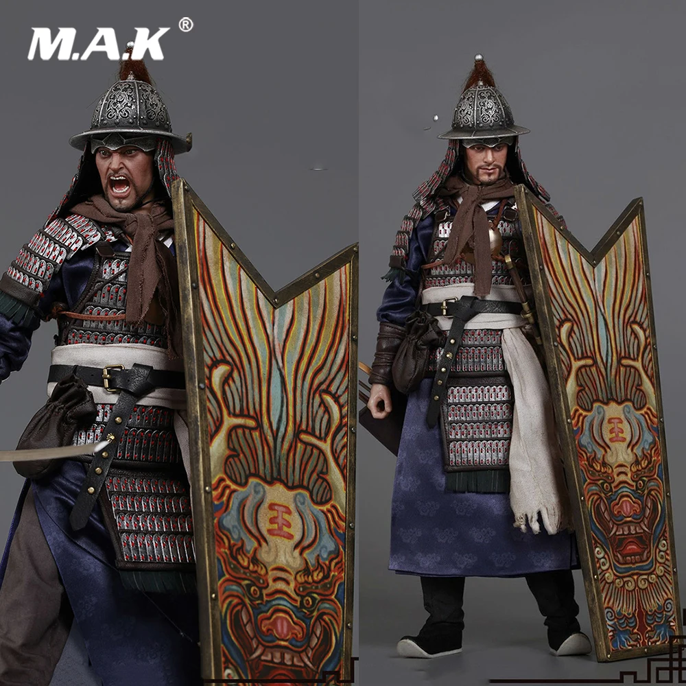 

Collectible Full Set KLG-R013 1/6 Ming Dynasty Series Qi Troop-Walk Camp Guard Leader with Double Head Action Figure for Gift