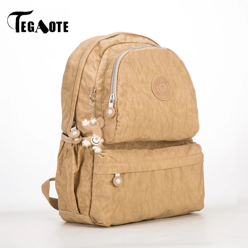 

TEGAOTE Waterproof Teenage Girls Backpacks Black Solid Shoulder Bag Female School Bagpack Women Laptop Bag Casual Travel Mochila