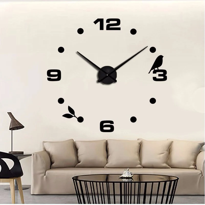 

2019 muhsein colorful Cat bird Quartz Wall Clocks Home Decor Orologio muro Factory Modern DIY Livingroom Creative Watch Wall