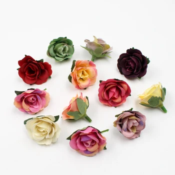 

20pcs/lot 3.5cm mini silk rose head artificial flowers wedding home decoration DIY garlands scrapbook craft flowers