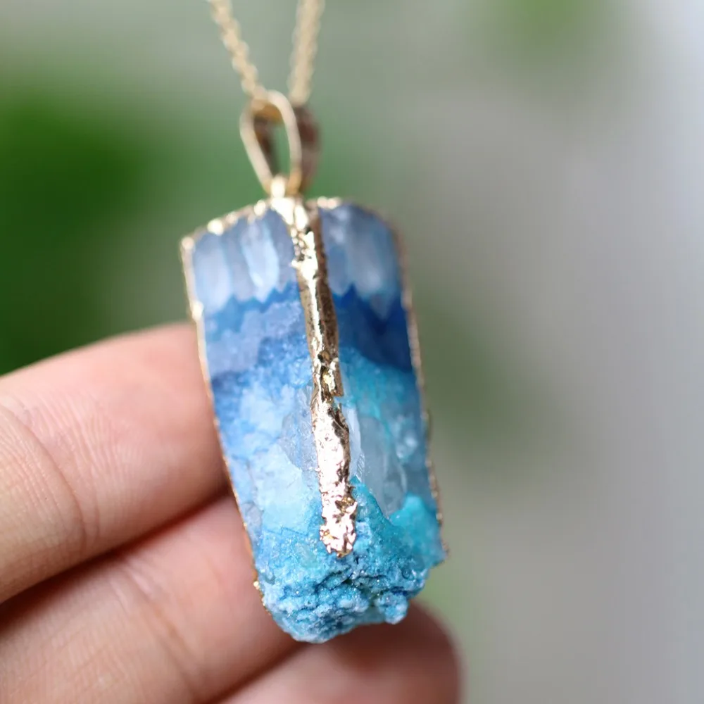 Geode Pendant Women Natural stone jewelry Drusy Geode Necklaces for wom