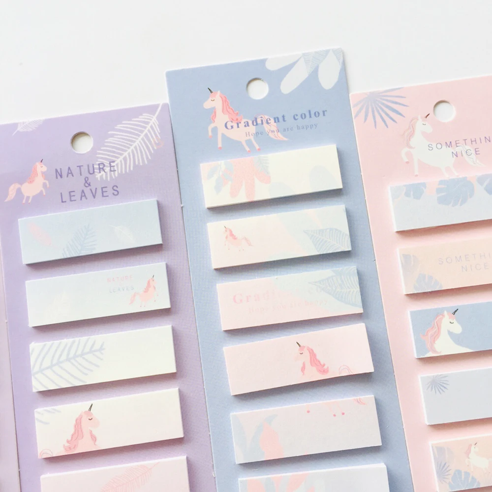 

120 Sheets Dream Unicorn Memo Pads Plan Message Writing Sticky Notes Marker Stick Label School Supply