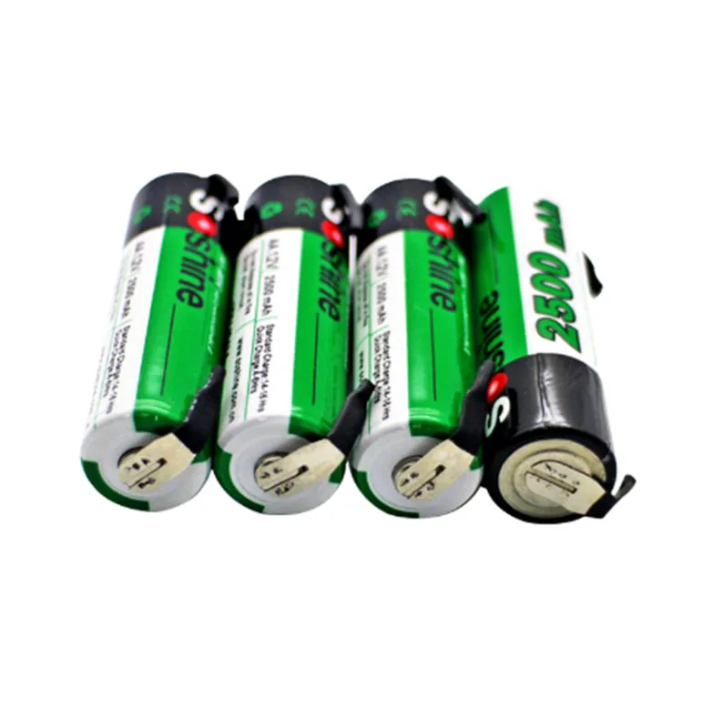 4 шт Soshine AA NiMH 2500mAh 1,2 V аккумуляторная батарея с вкладкой