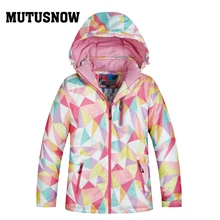 Лыжная куртка для девочек; зимняя Фирменная теплая Высокое качество Водонепроницаемый дышащая теплая супер теплый-30 градусов Сноубординг куртка для снежной погоды;