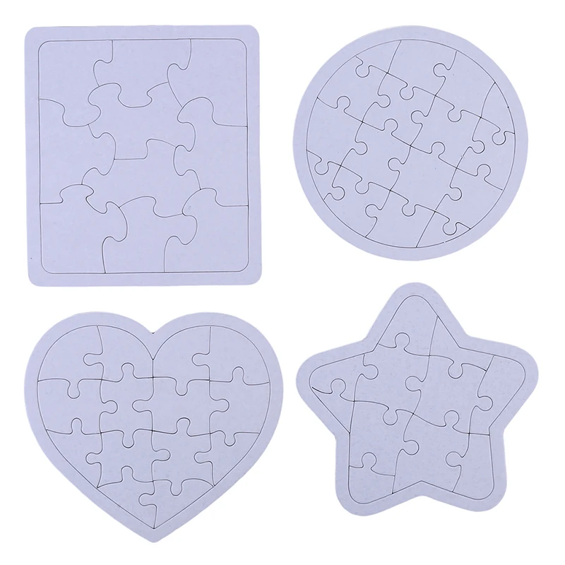 4 unids/pack niños para colorear en blanco rompecabezas de papel rompecabezas de cuatro formas dibujo tablero para garabatear juego de rompecabezas de diferentes colores - AliExpress