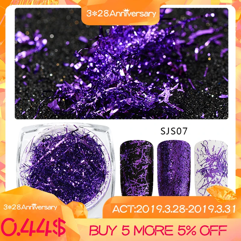 

Mtssii Silver Gold Nail Sequins Paillettes Flakes Magic Mirror Effect Nail Glitter Powder Shinning Chrome Nail Powder Dust Decor