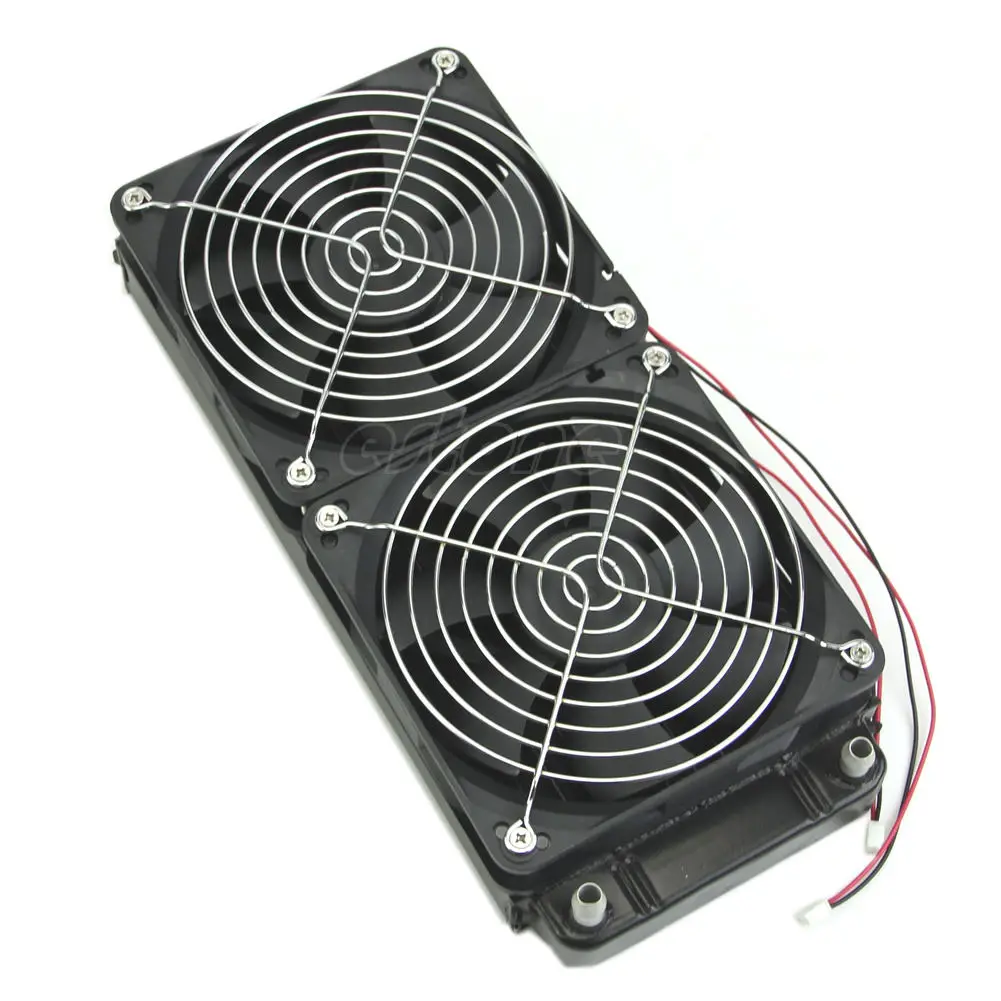 

CPU Heatsink Aluminum Computer Radiator Water Cooling Cooler 240mm 2 Fans #4XFC# Drop Shipping
