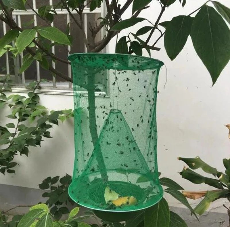 

Health 1PCS Pest Control Reusable Hanging Fly Catcher Killer Flies Flytrap Zapper Cage Net Trap Garden Home Yard Supplies