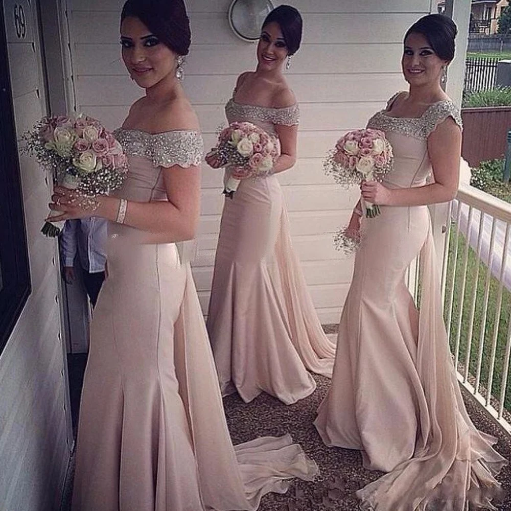 Wedding Nude Bridesmaid Dress online buy wholesale nude bridesmaid dresses from china rf35 blush pink mermaidchina mainland
